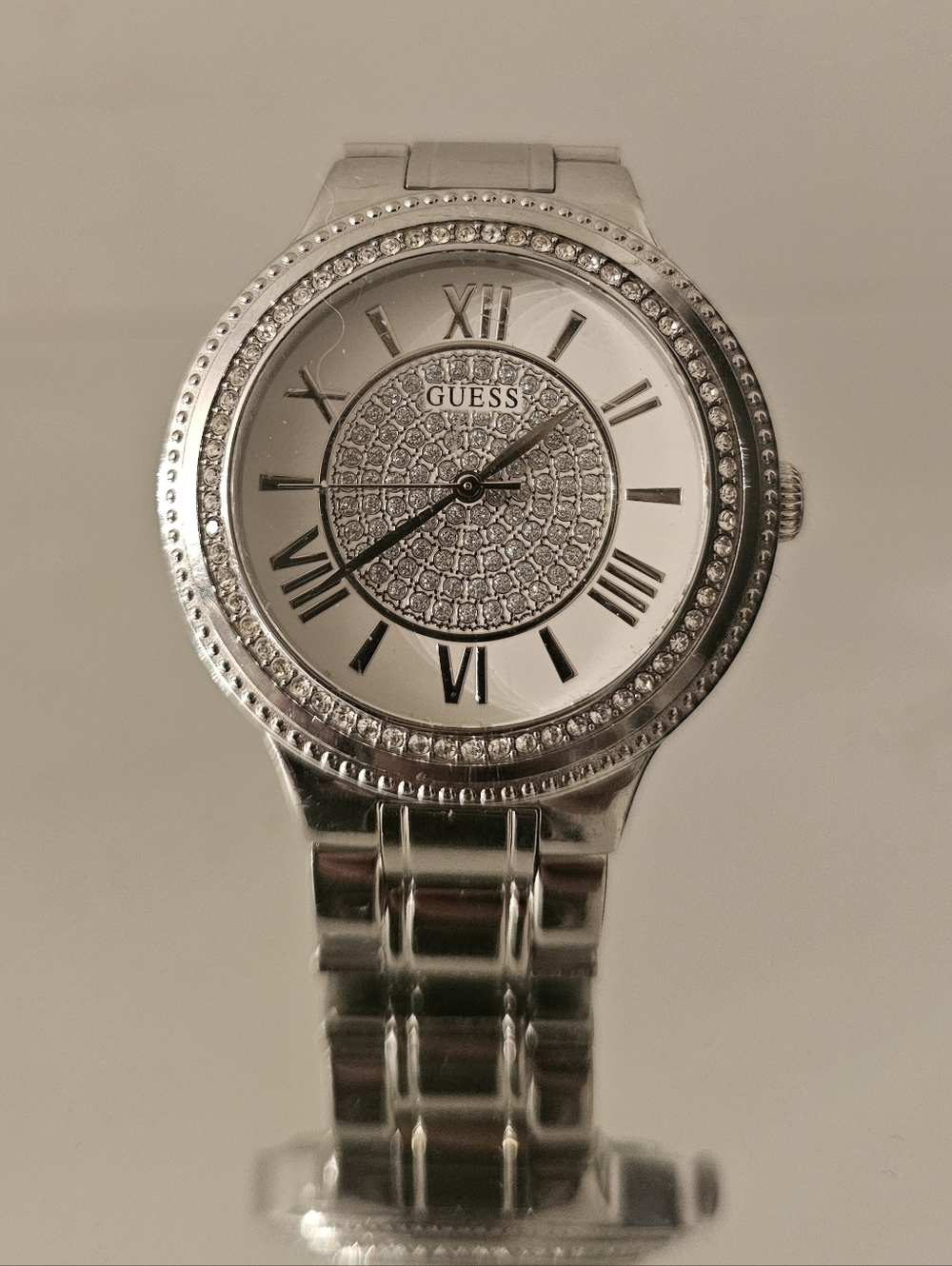 GUESS Silver Crystal Dial Women's Watch